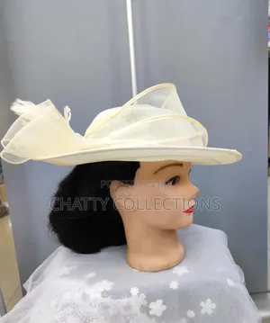 Big Cream White Ladies Hat Like Stylish Head Fascinators