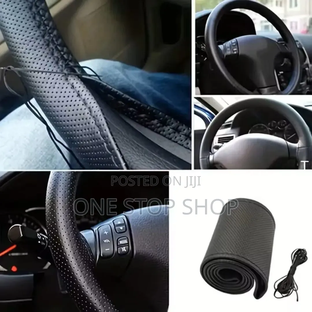 Manual Stitching Faux Leather Steering Cover With Needle,Thread