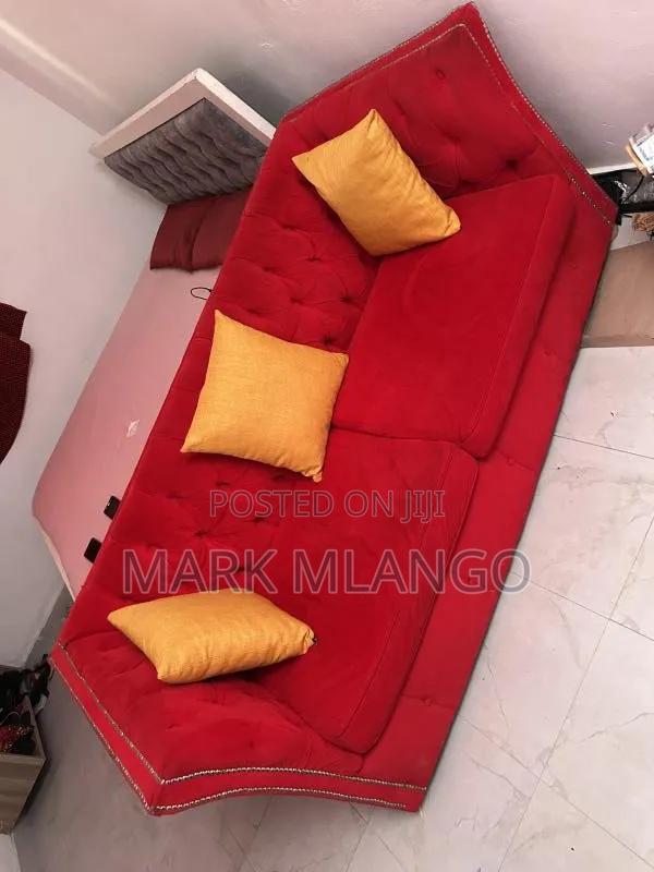Red 3 Seater
Ks.
Red Three Seater and Three Yellow Throwing Pillows - thumbnail 2