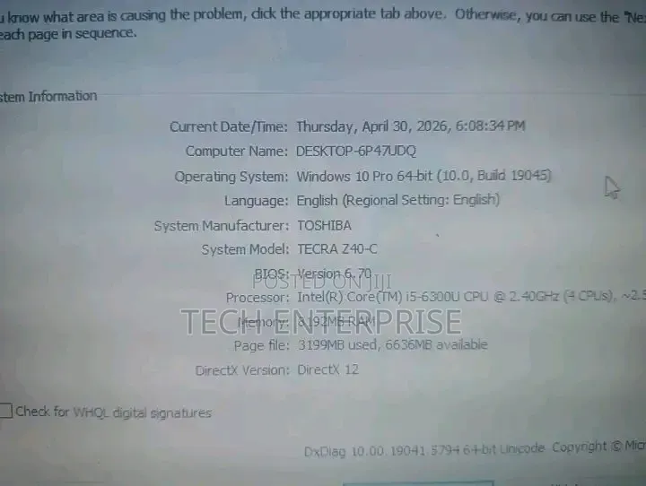 Laptop Toshiba Tecra Z40 8GB Intel Core i5 SSD 256GB