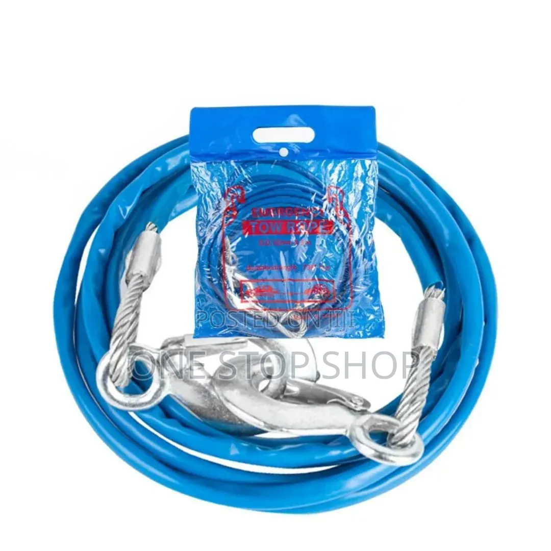 5ton Blue Coated Heavy Duty Car Towing Rope With Hooks