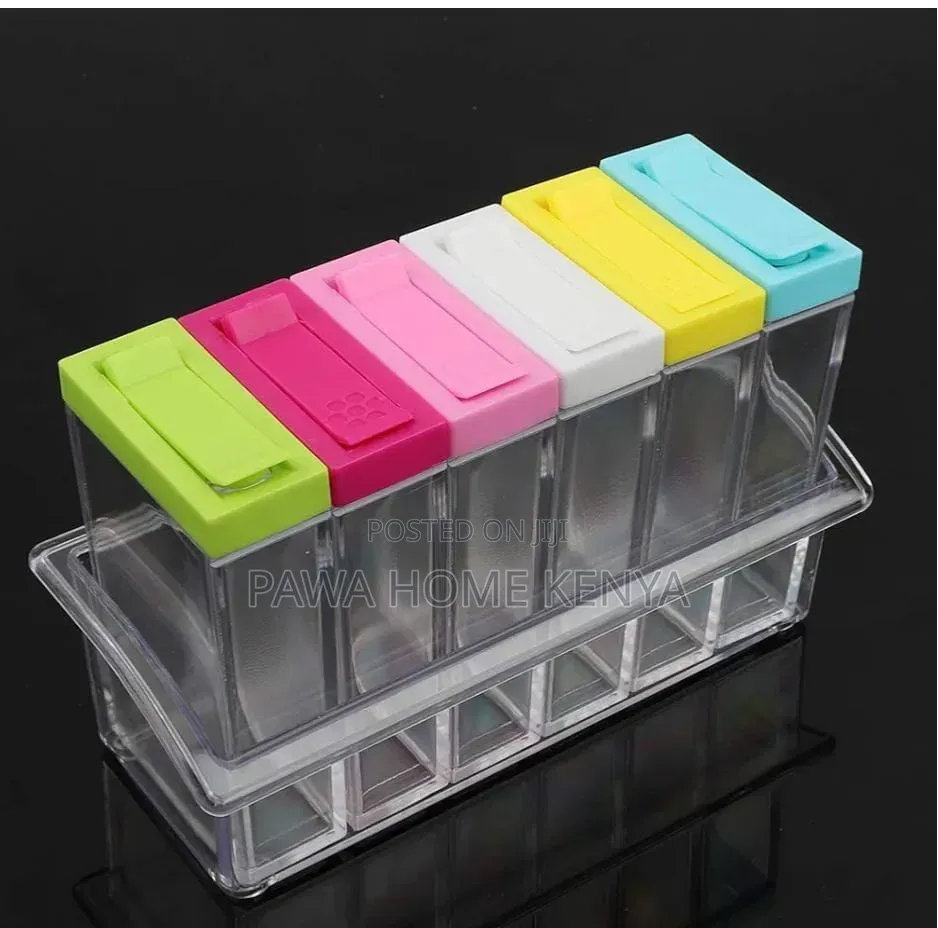 6pcs Transparent Spice Seasoning Jar