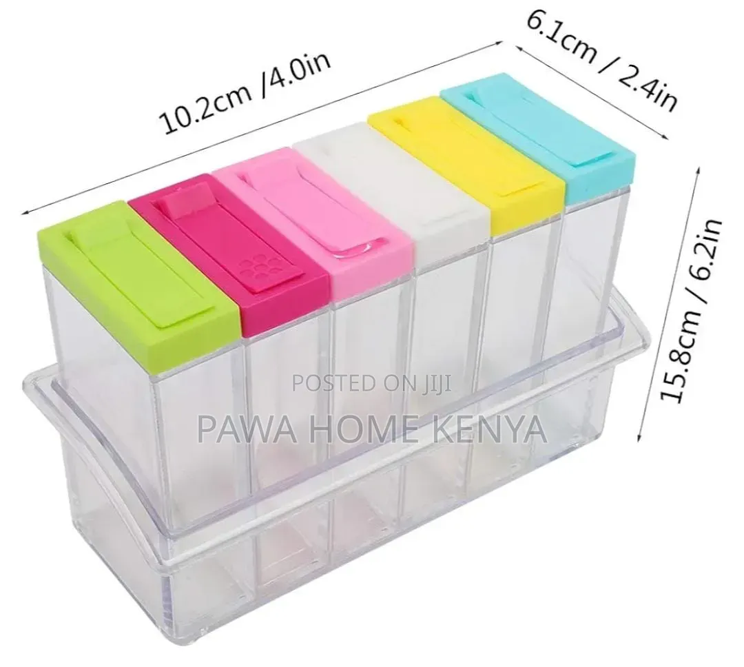 6pcs Transparent Spice Seasoning Jar