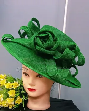 Big Green Ladies Hat Stylish Head Fascinators