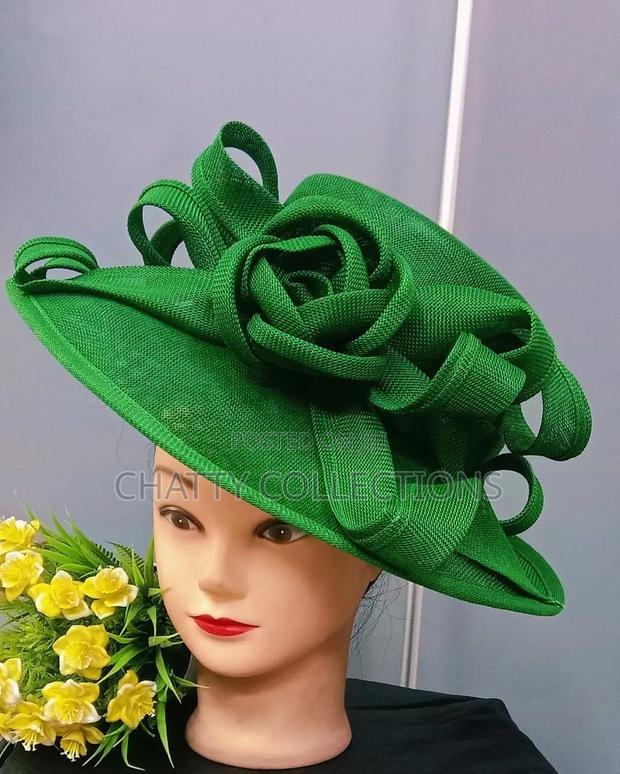 Big Green Ladies Hat Stylish Head Fascinators
