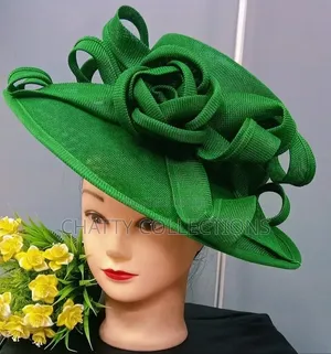 Big Green Ladies Hat Stylish Head Fascinators