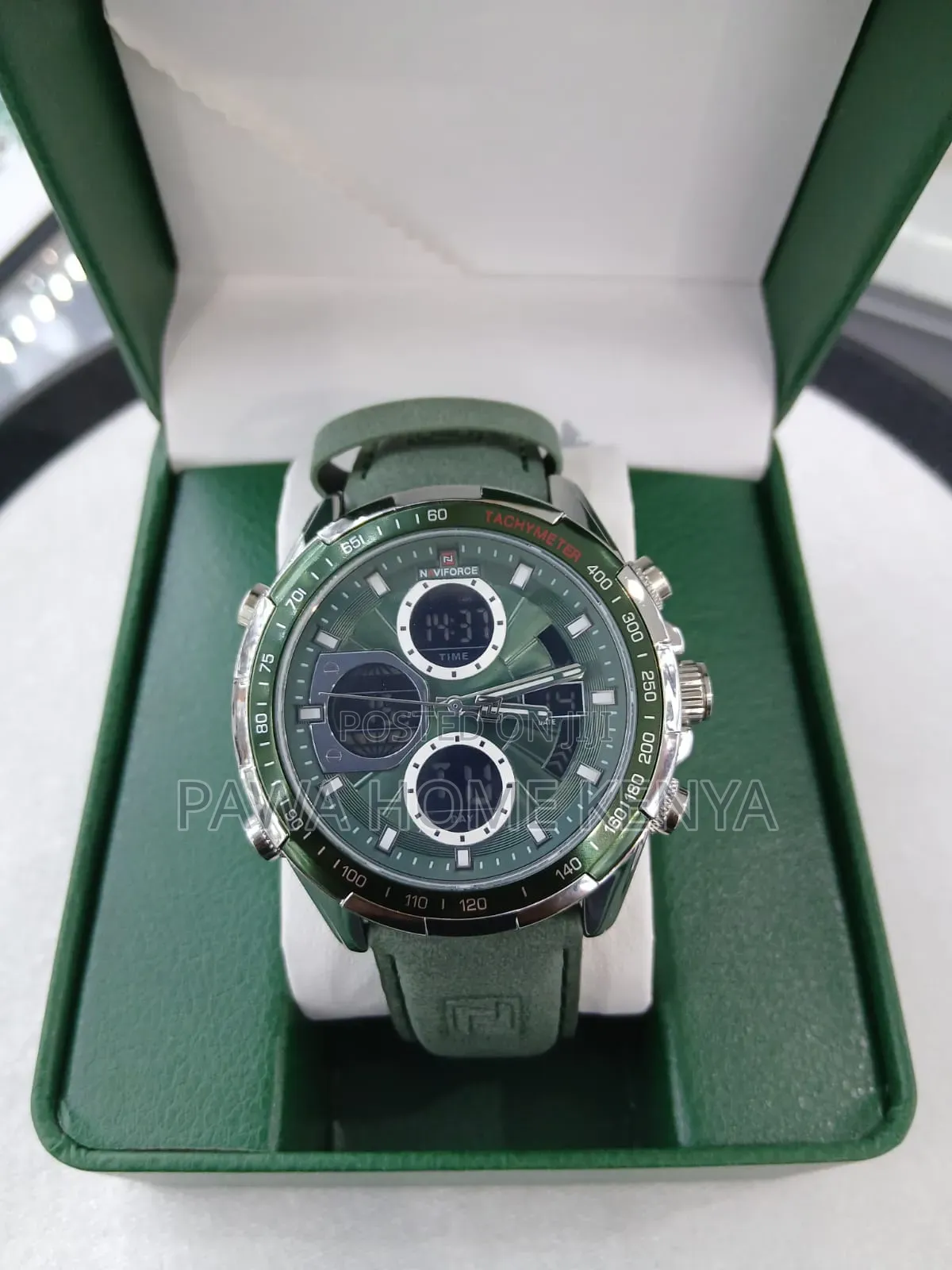 Naviforce Chronograph Leather Strap Watch