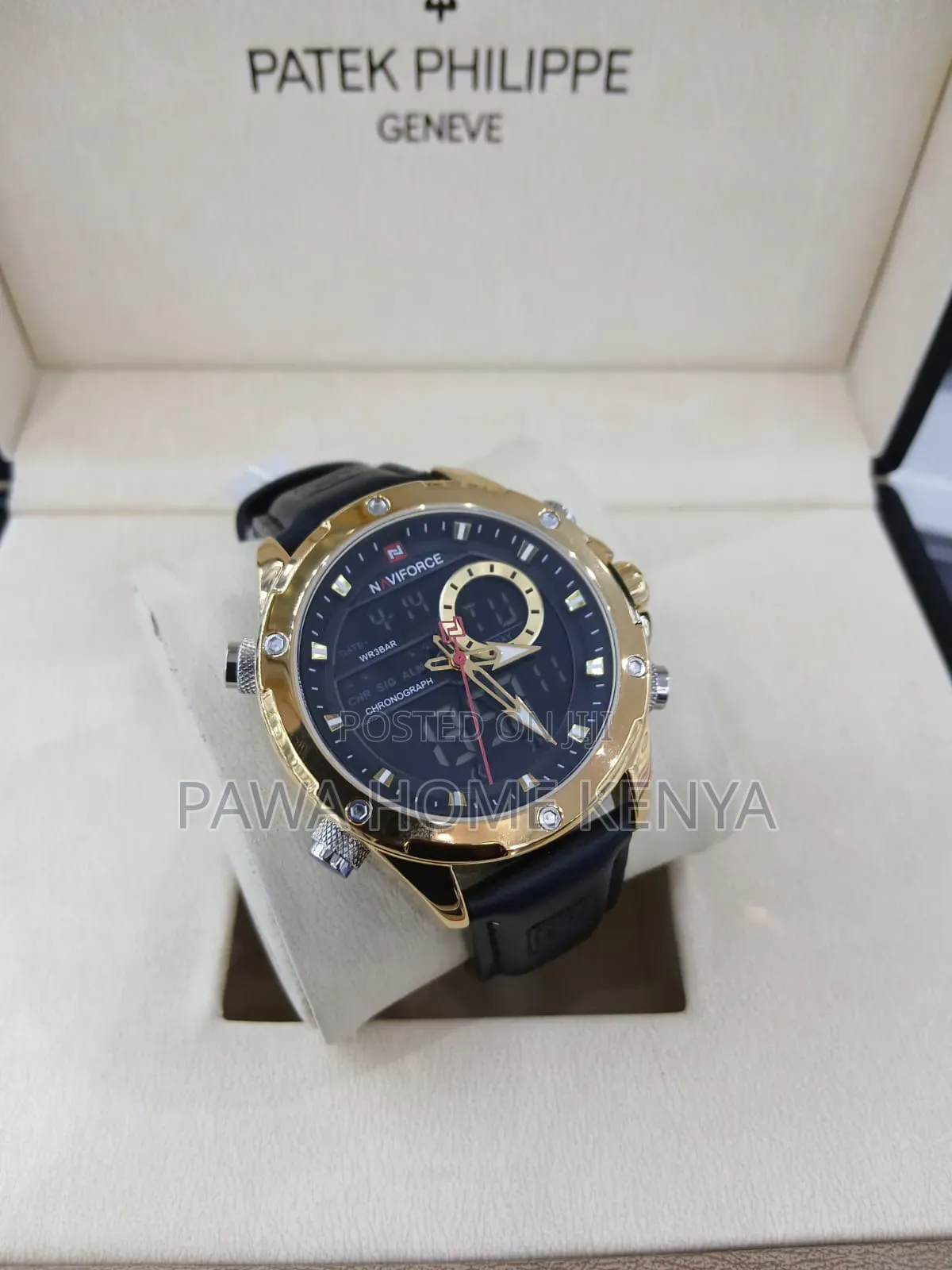 Naviforce Chronograph Leather Strap Watch