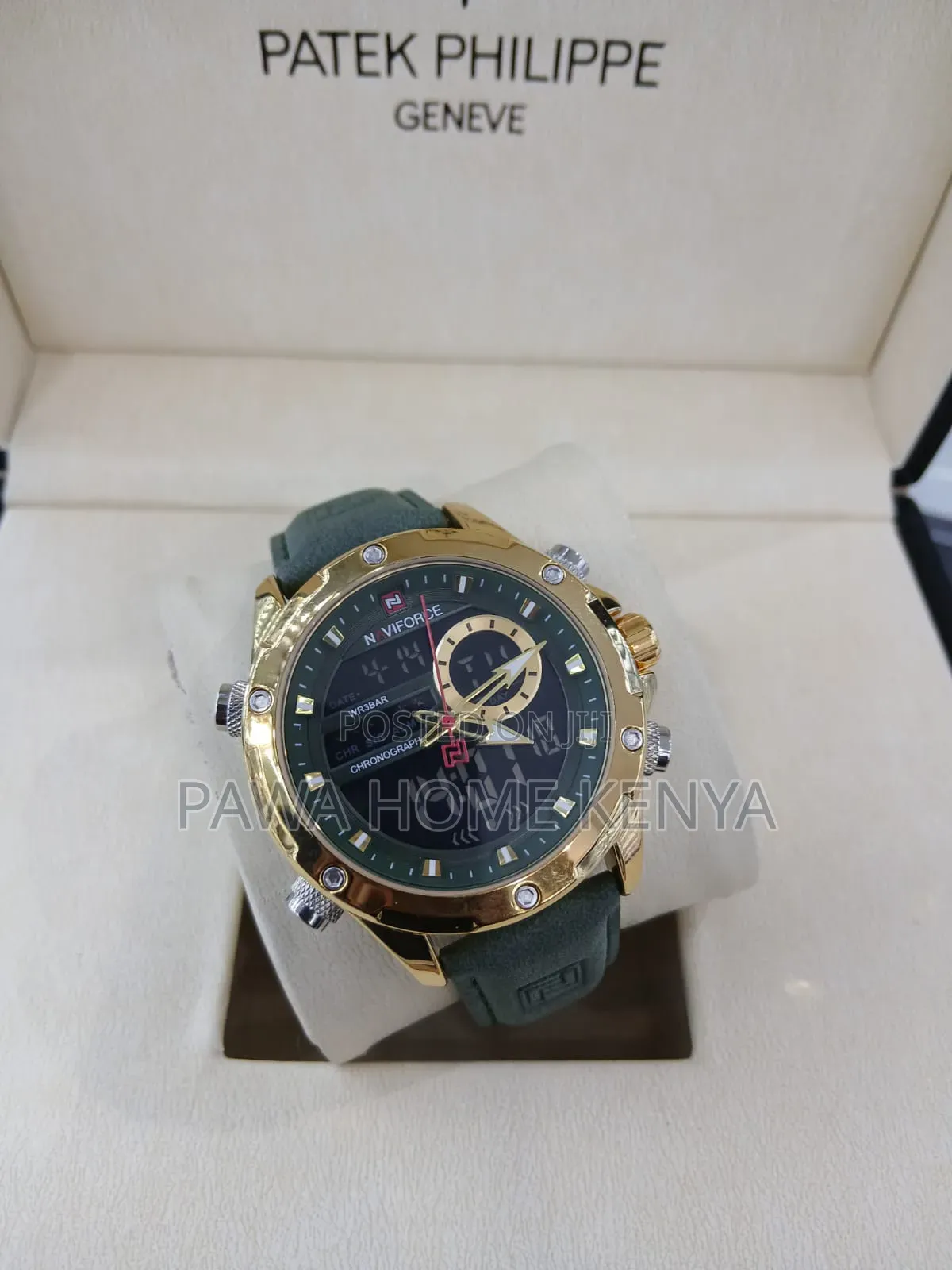 Naviforce Chronograph Leather Strap Watch