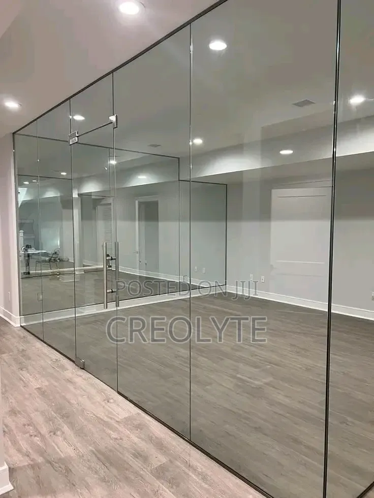 Modern Frameless Glass Office Partition Shower Glass Installation
