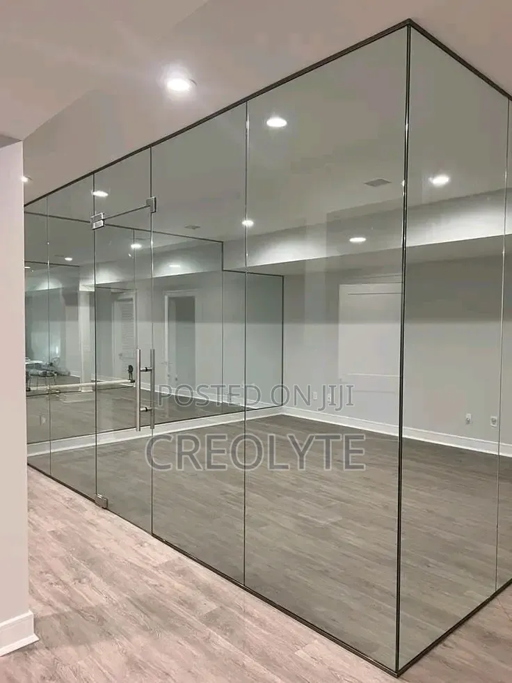 Modern Frameless Glass Office Partition Shower Glass Installation