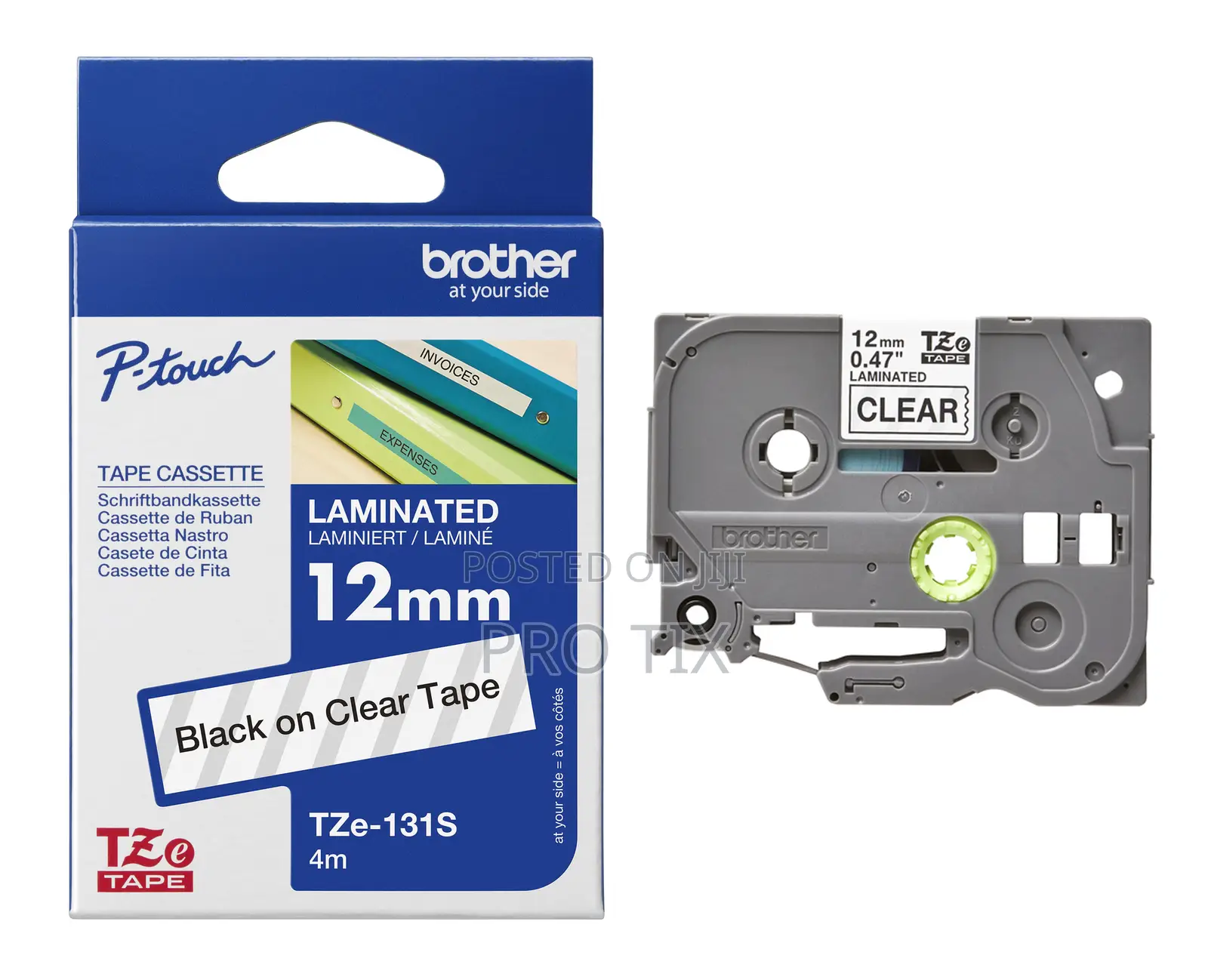 Brother Tz-131 Black on Clear Label Tape 12mm
