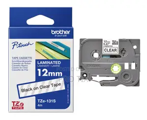 Brother Tz-131 Black on Clear Label Tape 12mm