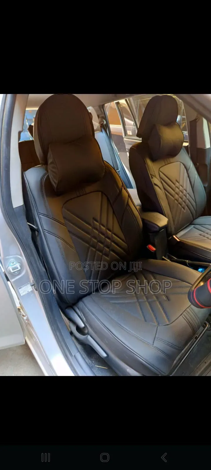 Black Nappa Leather Diamond Stitched Pattern Fitted on 5 Seater Cars