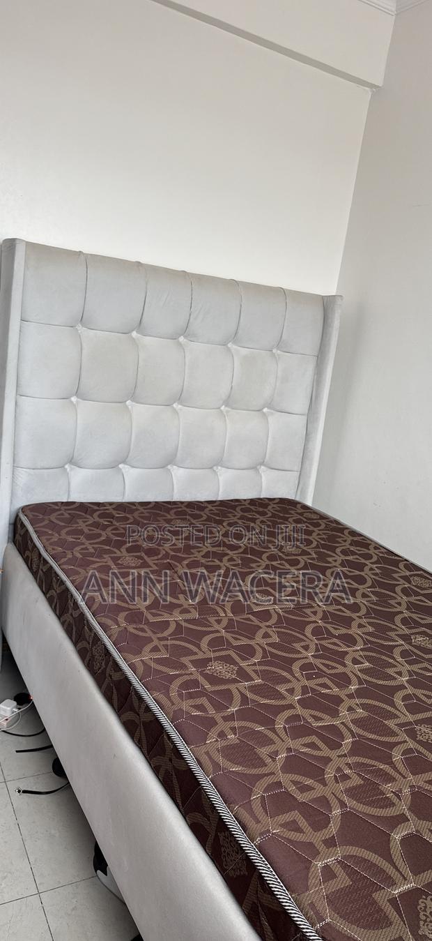 4 by 6 White Bed With Mattress