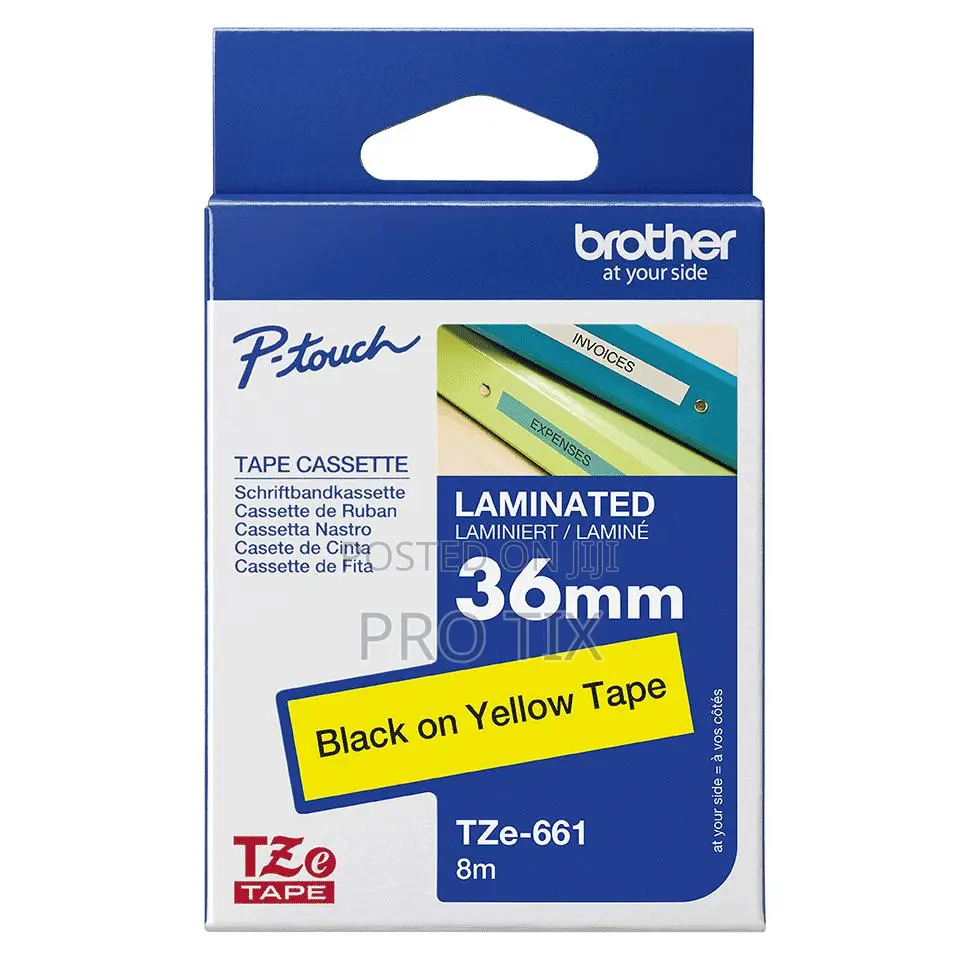 Brother Tze-661 Black on Yellow Label Tape 36mm