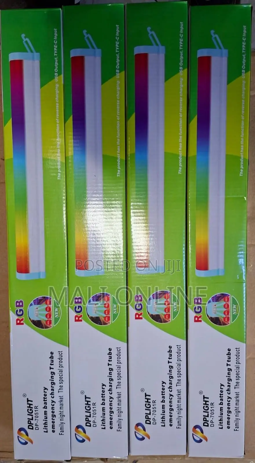 RGB Led Emergency Charging Tube Light Rechargeable Usb-C Power Bank
