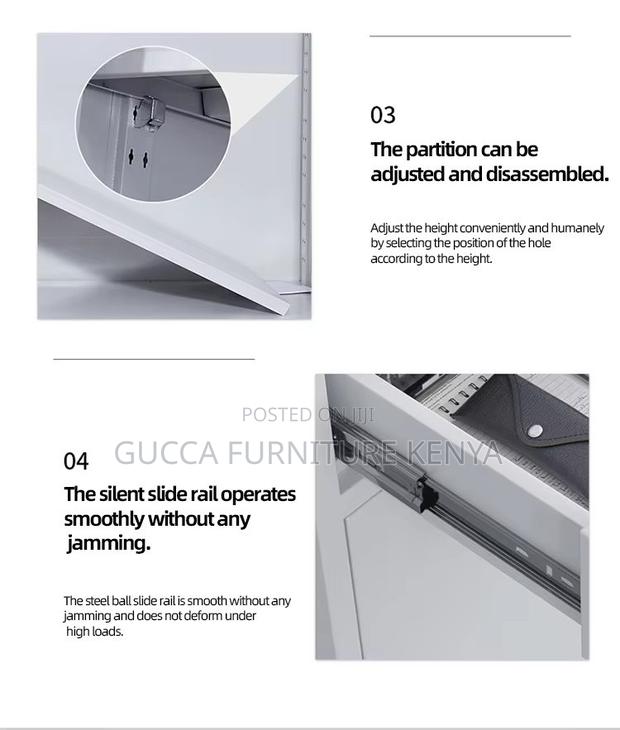 Steel 2-Door Storage Safe Office Cabinet - thumbnail 4