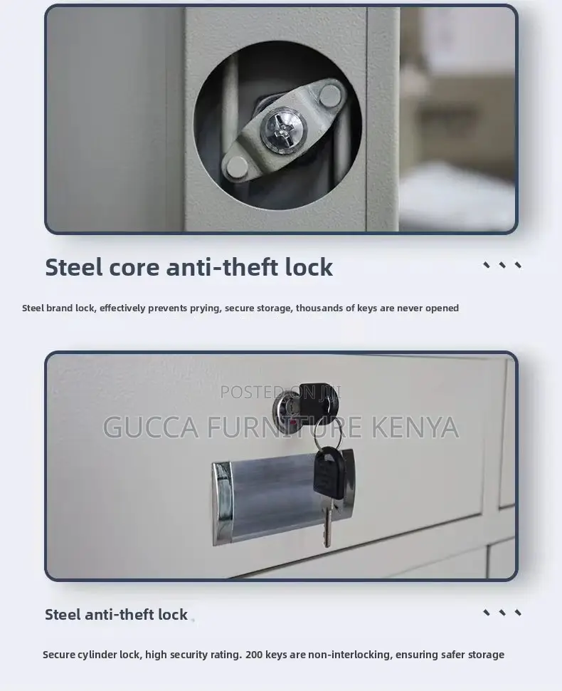 Steel 2-Door Storage Safe Office Cabinet