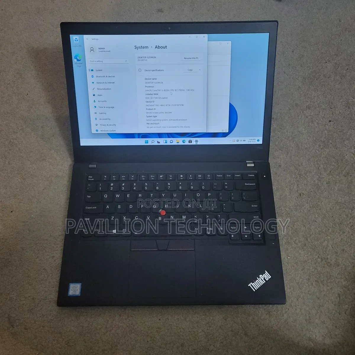 Laptop Lenovo ThinkPad T480s 8GB Intel Core i7 SSD 256GB