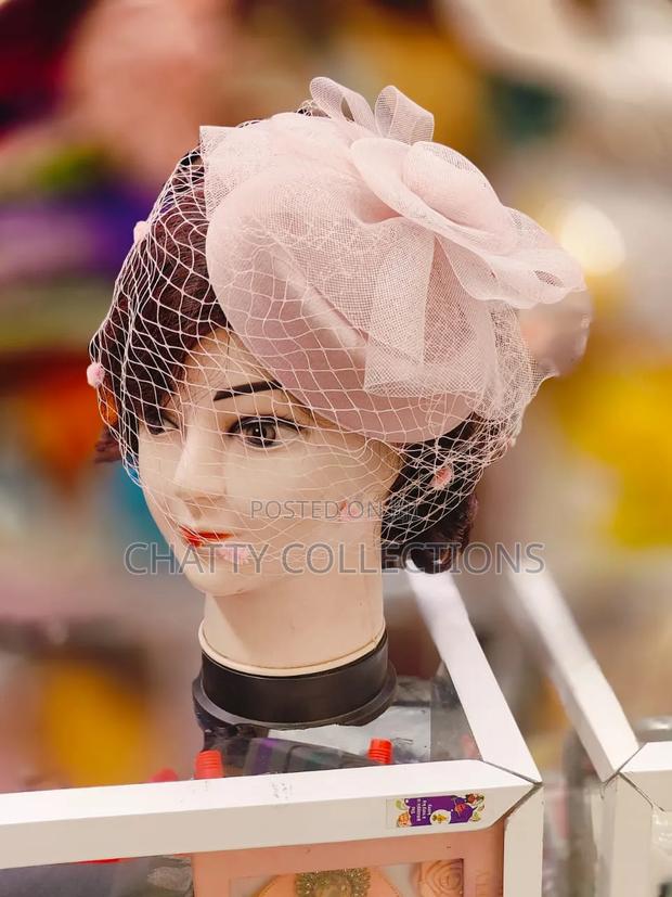 Peach Stylish and Classy Ladies Head Fascinators With Net