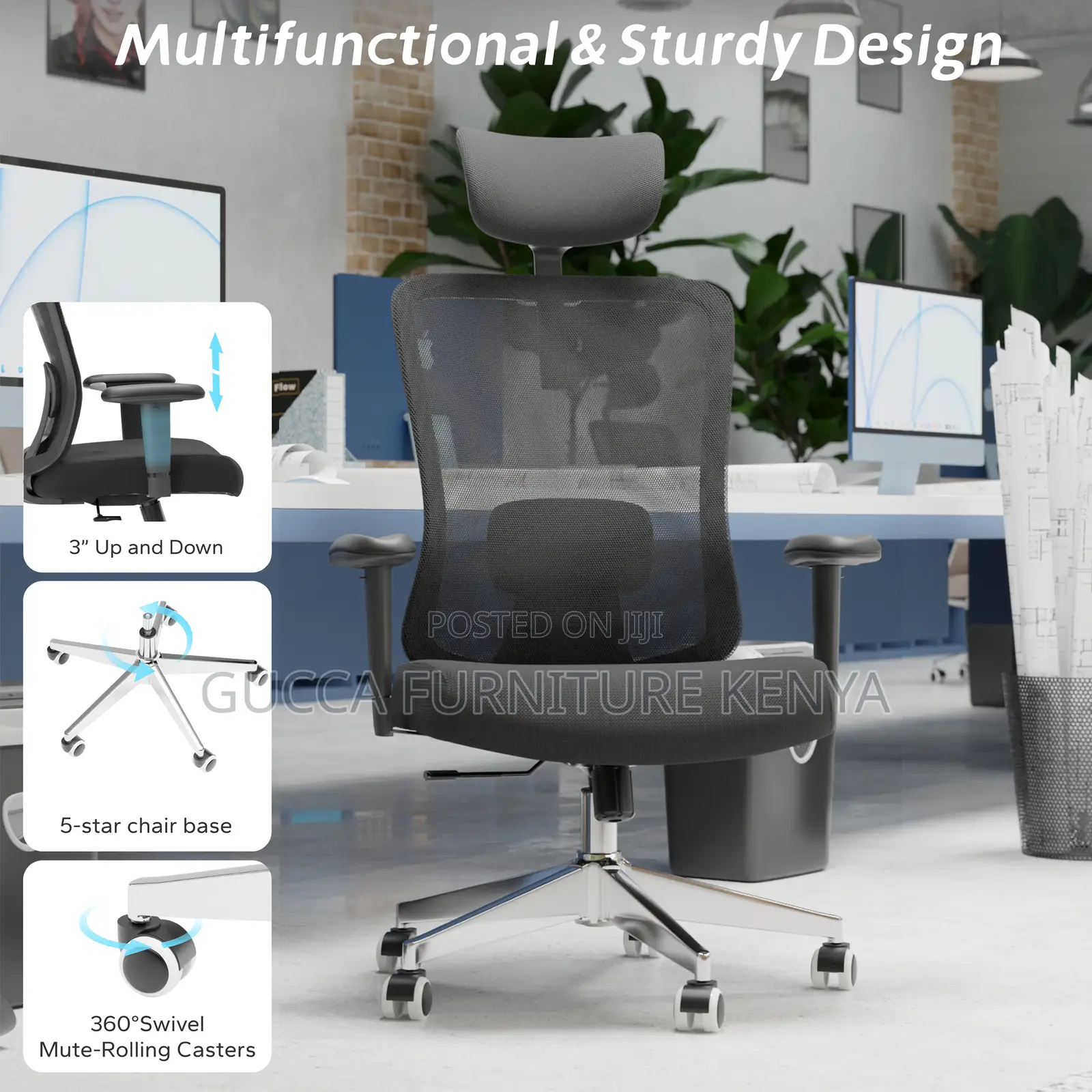 Ergonomic Swivel Mesh Conference Chair