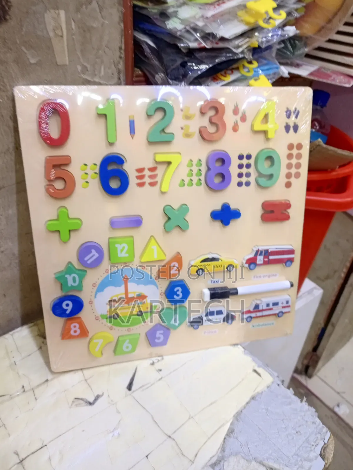 Wooden Numbers Kids Learning Puzzle Board