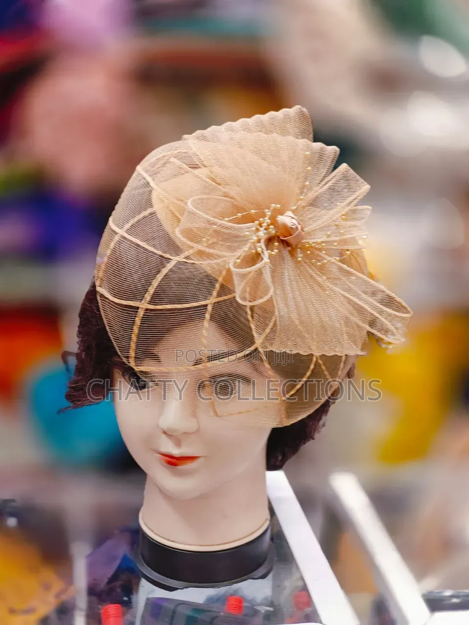 Brown Classy Net Ladies Head Fascinators