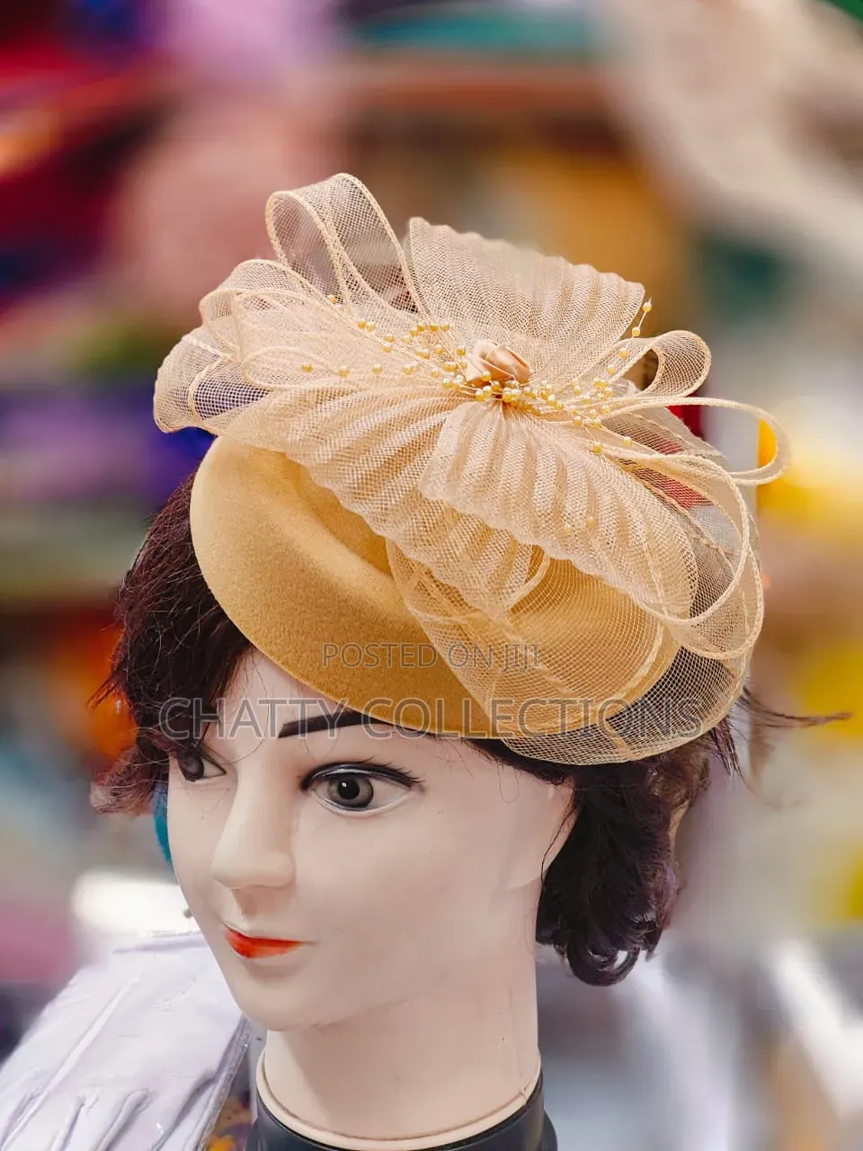 Brown Classy Net Ladies Head Fascinators