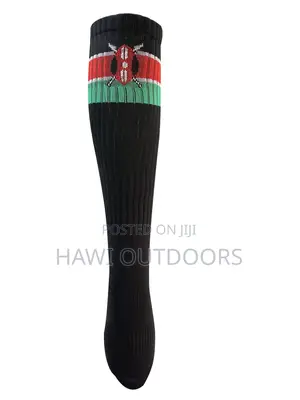 Sports Socks in Kenya Flag (Overcalf Length)