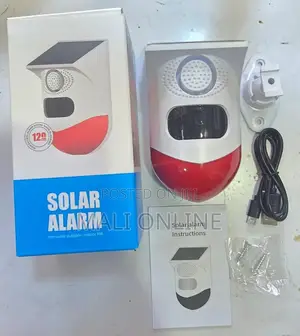 Solar Motion Sensor Alarm Siren Security Strobe Light Anti-Theft