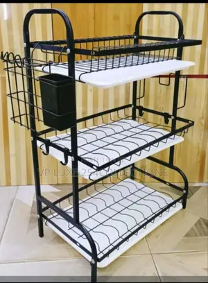 3-Tier Metallic Dish Rack