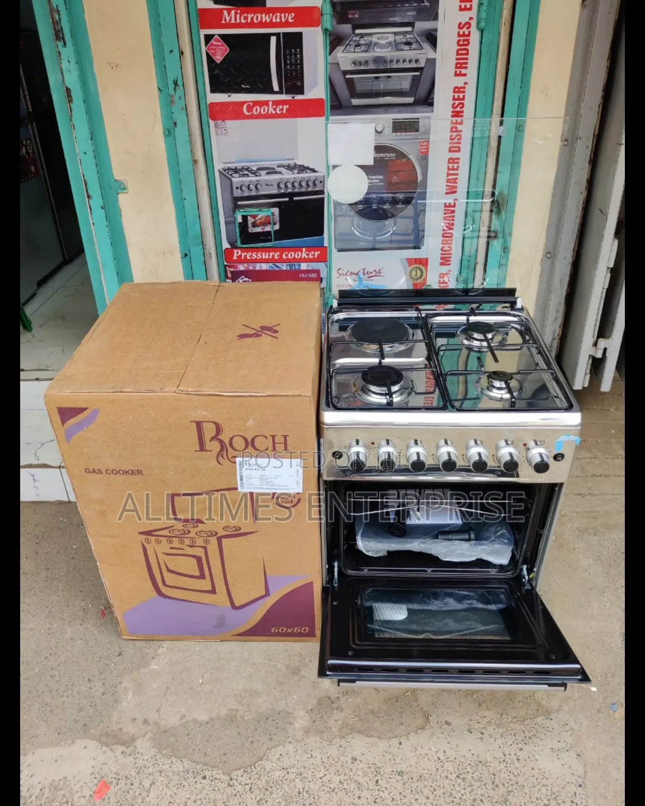 *Roch Standing Cooker (Turkey Premium ) 60x60 3g+1e *Silver*