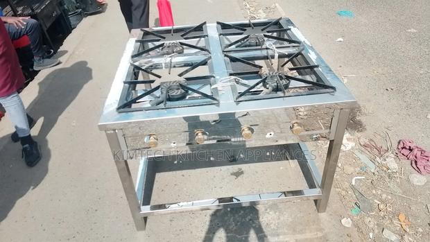 Square 4burner Stainless Steel Gas Cooker