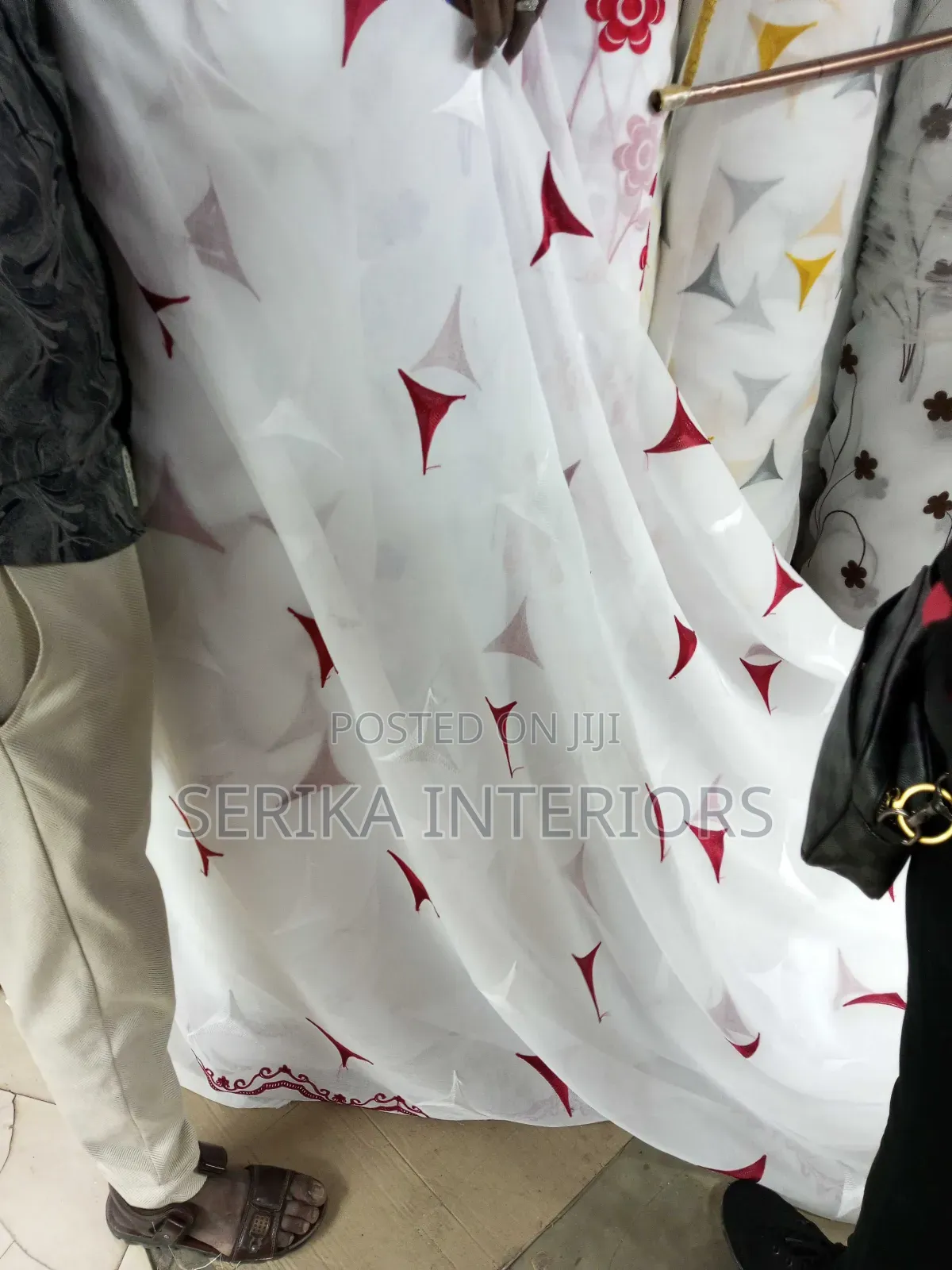 Maroon White Sheers Sheers Environmental Friendly Robertson's