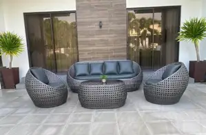 Coconut Shaped Rattan Furnitures Set