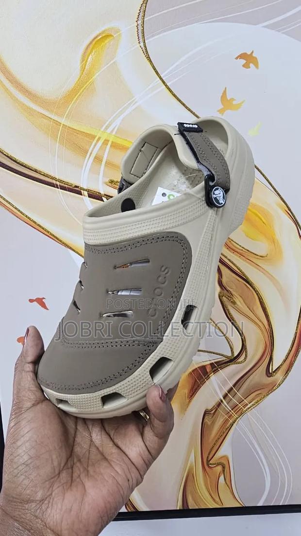 Brown Leather Top Crocs