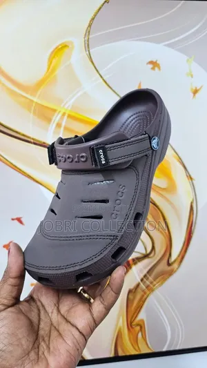 Chocolate Leather Top Crocs