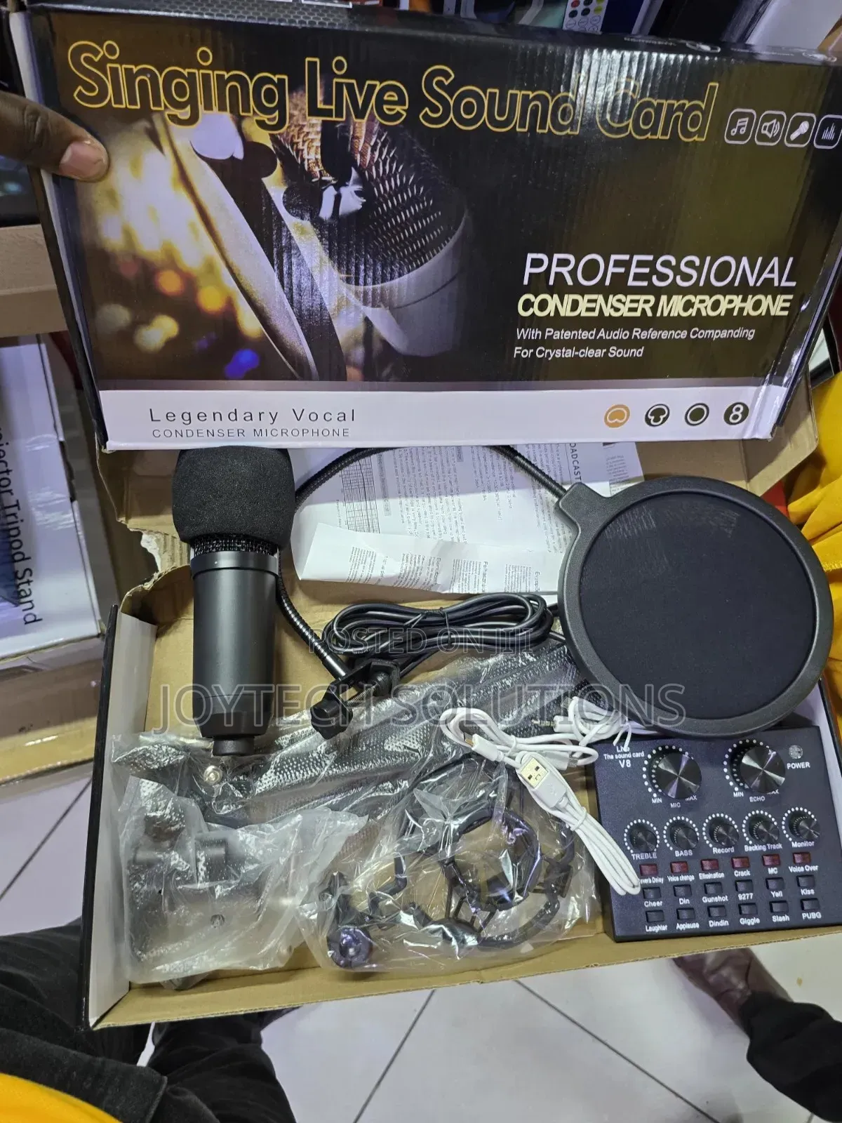 Professional Bm-800 Studio Condenser Microphone Full Set +V8 Soundcard