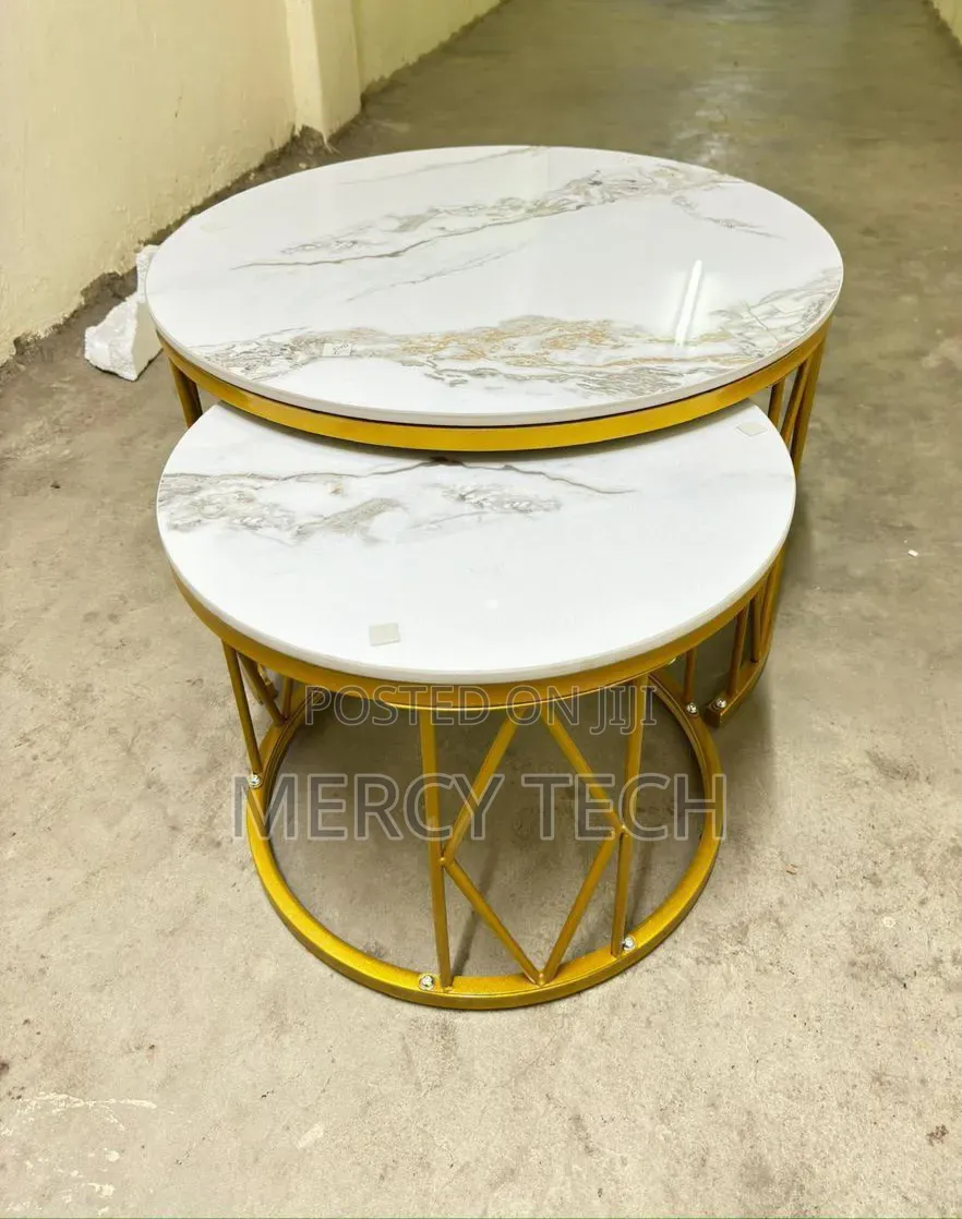 Modern Luxury 2-in-1 Pure Marble Nesting Tables