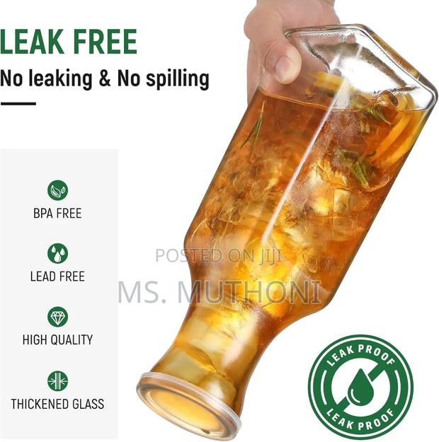 1 Litre Clear Glass Pitcher / Juice Bottle - thumbnail 2
