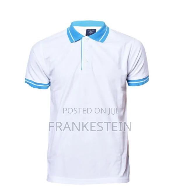 White Cyan Polo Shirt