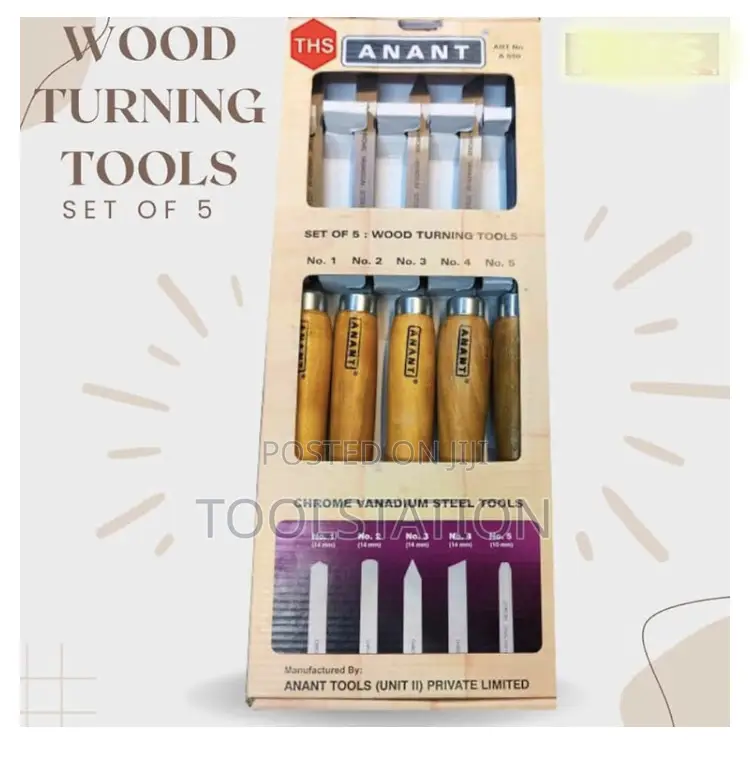 Wood Turning Chisel Set of 5pcs Original Anant Heavy Duty