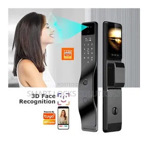 Smart Door Lock Tuya App Fingerprint Password Card 3d Face Recognition