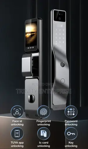 Smart Door Lock Tuya App Fingerprint Password Card 3d Face Recognition