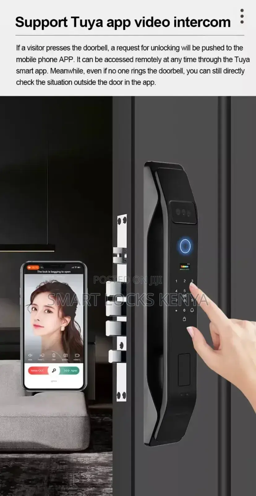 Smart Door Lock With Camera Cat Eye Remote Vedio Card Unlock Tuya Wifi