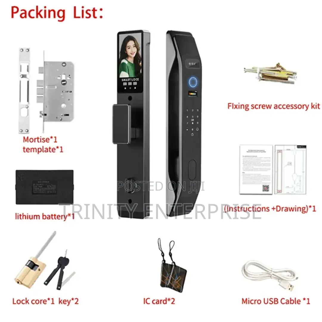 Smart Door Lock Face Recognition Unlock Fingerp Password Cards Tuyaapp