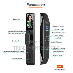 Smart Door Lock Face Recognition Unlock Fingerp Password Cards Tuyaapp