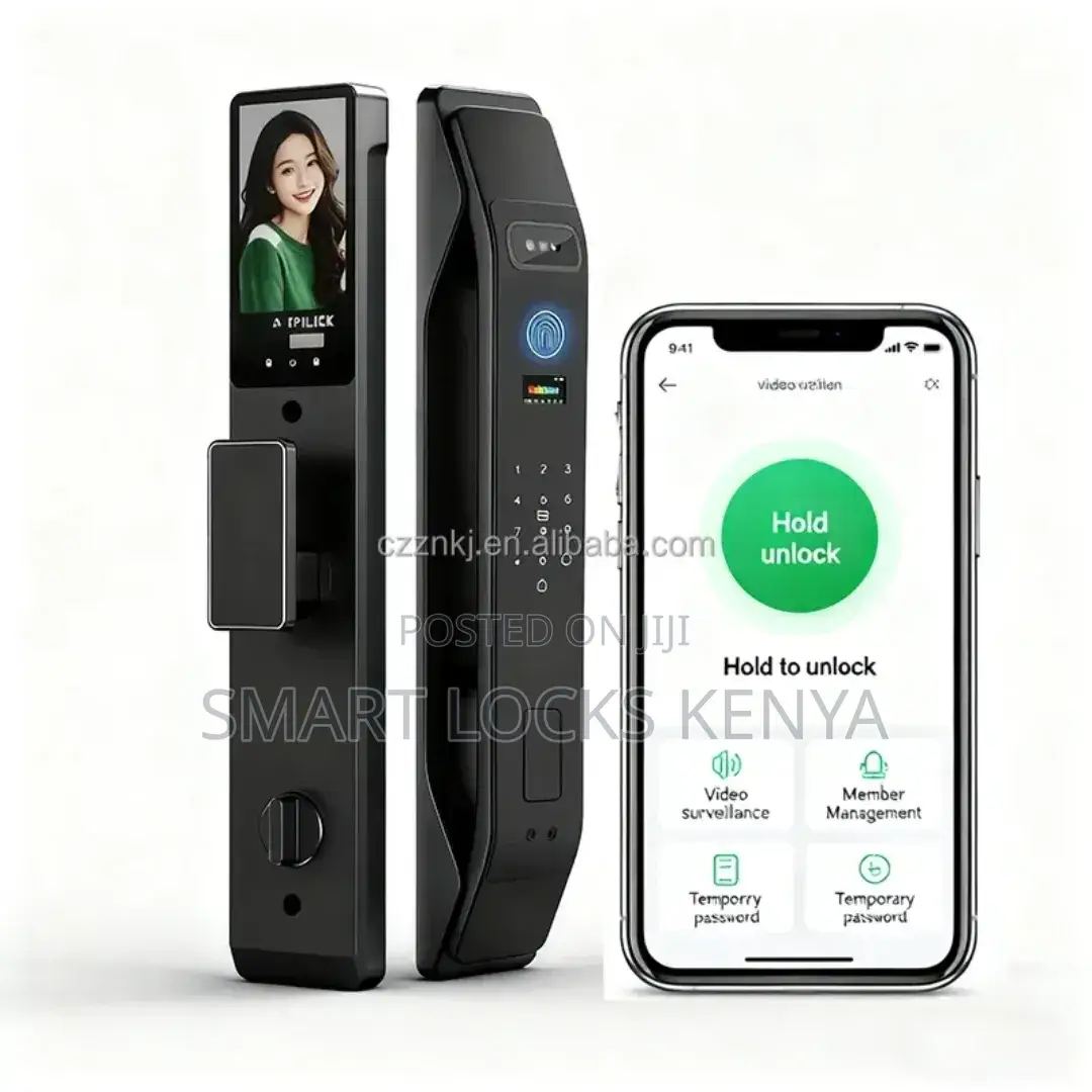 Smart Door Lock With Camere Intercom Fingerprints* Cards Code