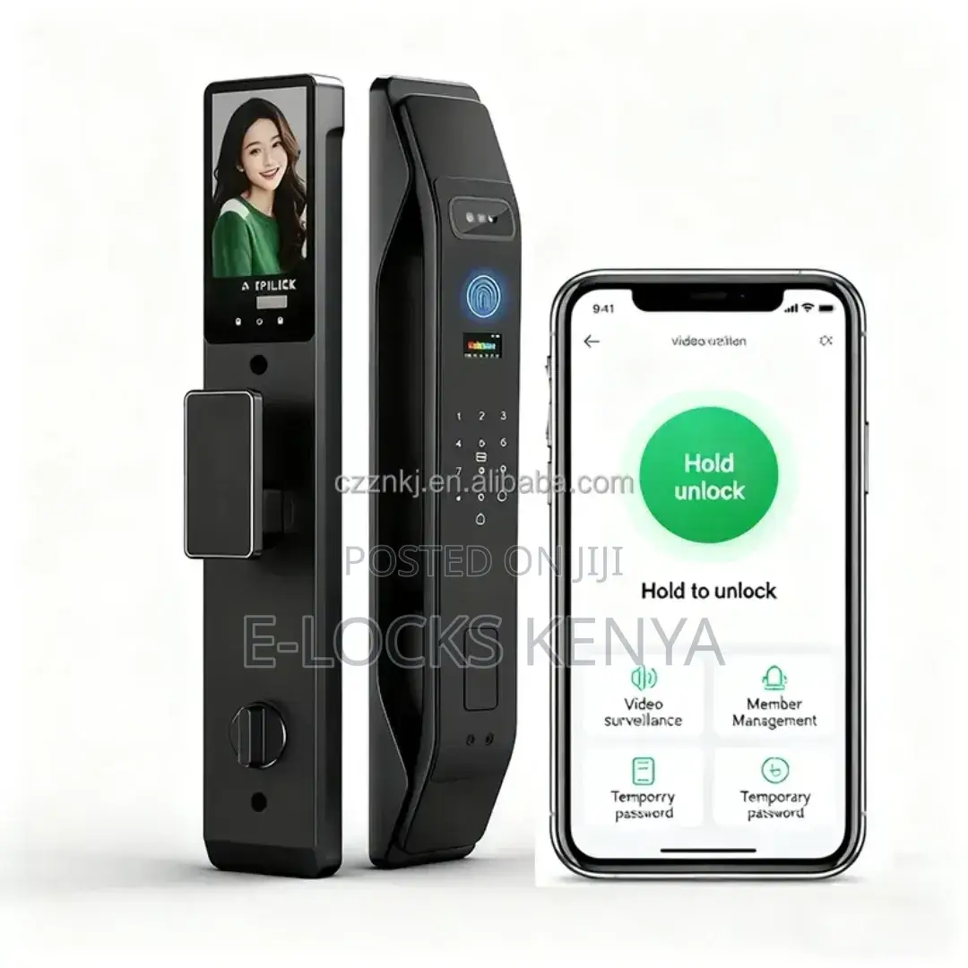 Smart Door Lock With Camere Intercom Fingerprints* Cards Code